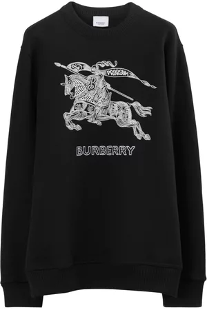Burberry Men Sweatshirts - EKD-embroidered cotton sweatshirt - Black