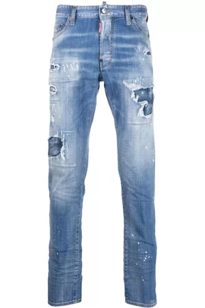 Dsquared2 Men Skinny Jeans - Paint-splatter slim-fit jeans - Blue