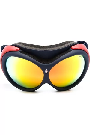 Moncler Ski Accessories - Logo-band mirrored ski goggles - Blue
