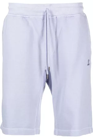 C.P. Company Men Bermudas - Embroidered-logo drawstring-waist shorts - Purple