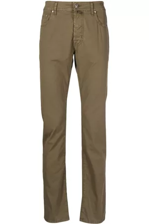 Jacob Cohen Men Stretch Pants - Straight-leg stretch-cotton trousers - Green