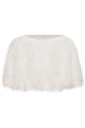 Unreal Fur Pluma round-neck cropped cape