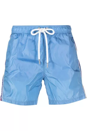 Moncler Men Swim Shorts - Logo-embellished side-panels swim shorts - Blue