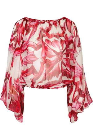 Dolce & Gabbana Women Blouses - Majolica print silk blouse - Red