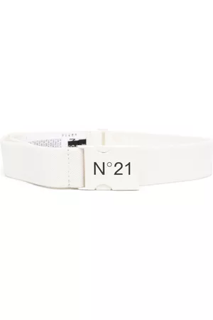 Nº21 Belts - Logo-print buckle-fastening belt - White