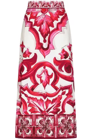 Dolce & Gabbana Women Printed Skirts - Majolica-print maxi skirt - Red