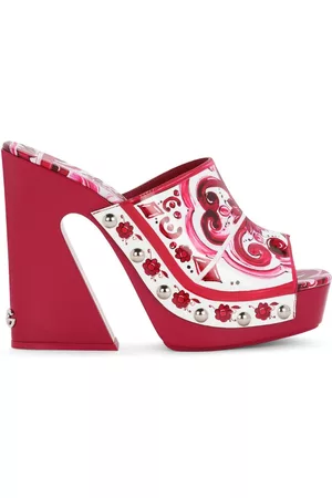 Dolce & Gabbana Women Mules - Majolica-print mules - Pink