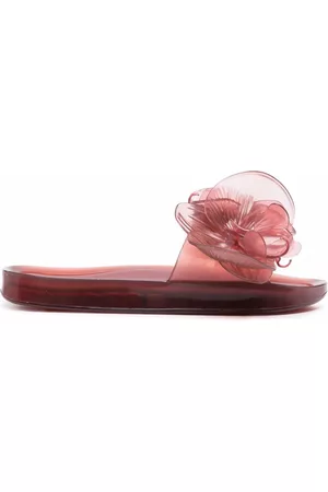 Y / PROJECT Women Flat Shoes - Floral-appliqué flat slides - Red