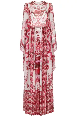 Dolce & Gabbana Women Printed & Patterned Dresses - Majolica-print floor length dress - Red