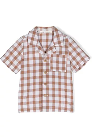 Zhoe & Tobiah Short sleeved Shirts - Check-print short-sleeved shirt - Brown