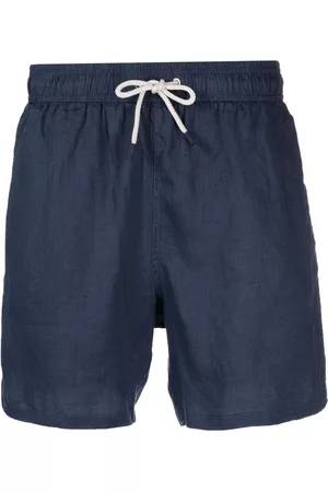 MC2 SAINT BARTH Men Bermudas - Linen Gustavia straight-leg shorts - Blue