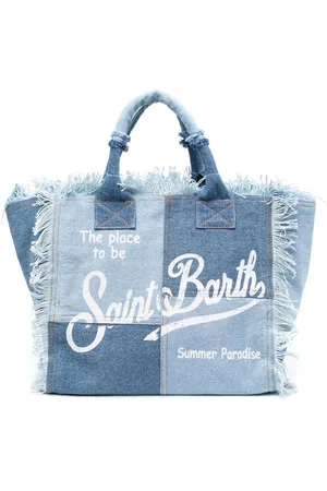 MC2 SAINT BARTH Women Beach Bags - Denim-patchwork beach bag - Blue