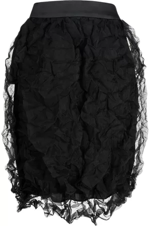 UNDERCOVER Women Midi Skirts - Crepe-texture midi skirt - Black