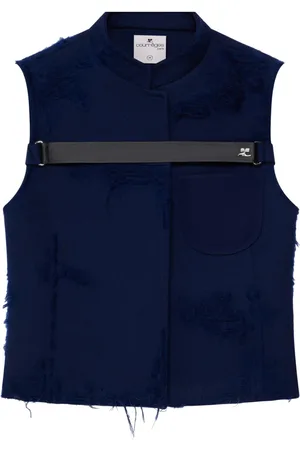 Courrèges Distressed-effect strap-detailed jacket