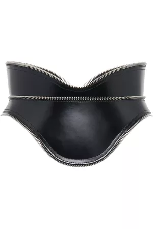Alexander McQueen Women Tank Tops - Leather corset belt - Black
