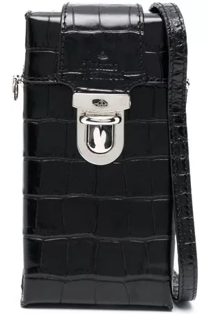 Vivienne Westwood Men Phones Cases - Orb-embossed phone pouch - Black