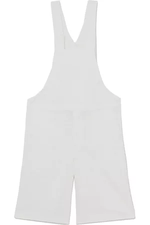 Comme des Garçons Dungarees - Touch-strap cropped dungarees - White