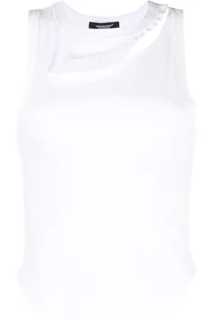 UNDERCOVER Women Tank Tops - Cut-out detail top - White