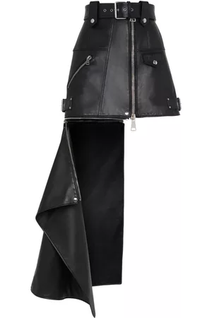 Alexander McQueen Women Mini Skirts - Asymmetric biker miniskirt - Black