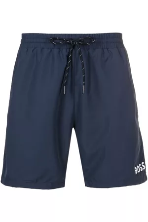 HUGO BOSS Men Swim Shorts - Logo-print detail swim shorts - Blue