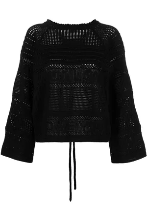 Stella McCartney Women Sweaters - Open-knit rear-tie jumper - Black