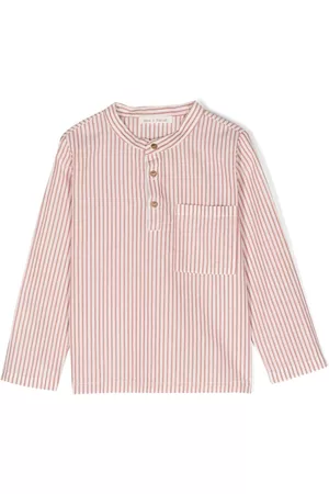 Zhoe & Tobiah Shirts - Vertical-stripe cotton shirt - Brown