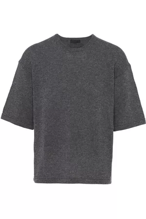 Prada Men Sweatshirts - Cashmere crewneck jumper - Grey