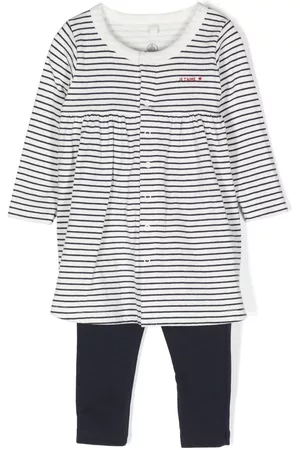 Petit Bateau Sets - Striped cotton shirt & trouser set - Blue