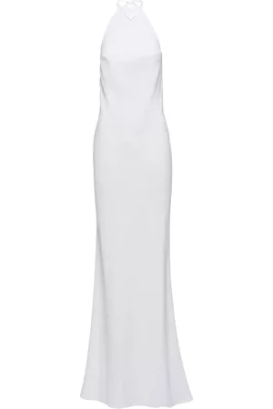 Prada Women Graduation Dresses - Triangle-logo halterneck maxi dress - White