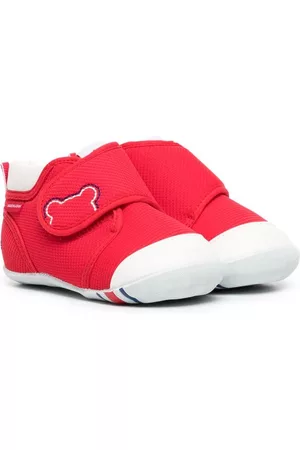 Miki House Sneakers - Touch-strap cotton trainers - Red