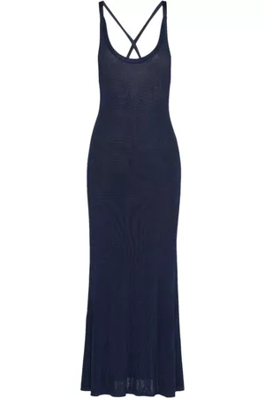 Prada Women Midi Dresses - Silk tank midi dress - Blue