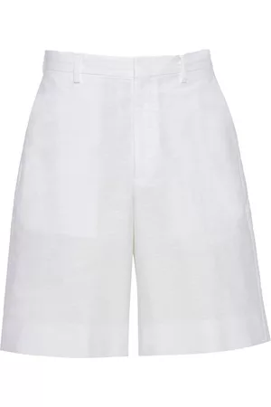 Prada Men Bermudas - Triangle-logo bermuda shorts - White