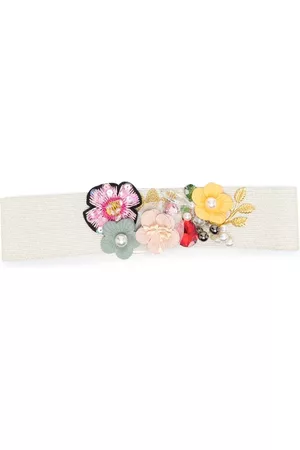 Twin-Set Kids Belts - Floral-appliqué buckle-fastening belt - Gold