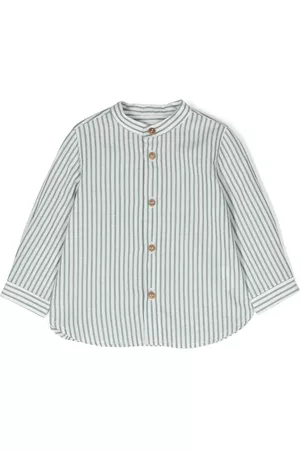 Zhoe & Tobiah Shirts - Band-collar stripe-print shirt - Green