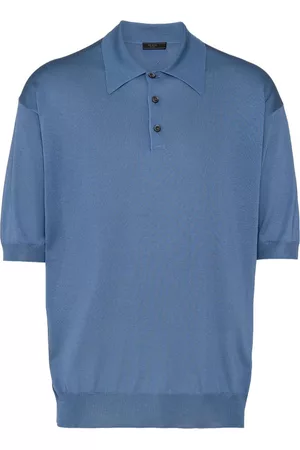 Prada Men Polo T-Shirts - Short-sleeve polo shirt - Blue