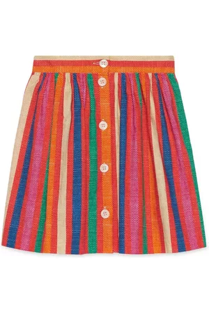 Gucci Girls Skirts - Vertical-stripe cotton skirt - Multicolour
