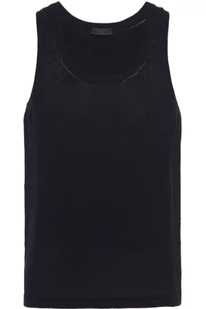 Prada Men Tank Tops - Cashmere knitted vest - Black