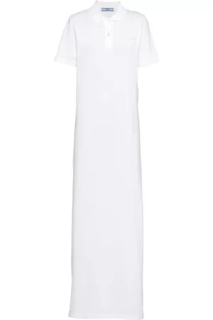 Prada Women Graduation Dresses - Piqué maxi dress - White