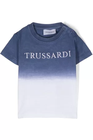 Trussardi T-Shirts - Gradient-effect logo-print T-shirt - Blue
