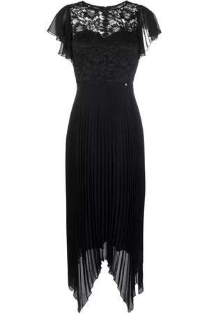 NISSA Women Party & Cocktail Dresses - Short-sleeve plisse-effect dress - Black