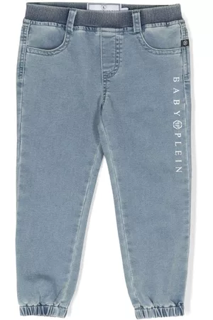 Philipp Plein Jeans - Logo-print ribbed jeans - Blue