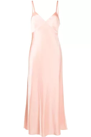 Ralph Lauren Women Party & Cocktail Dresses - Satin-finish V-neck slip dress - Pink