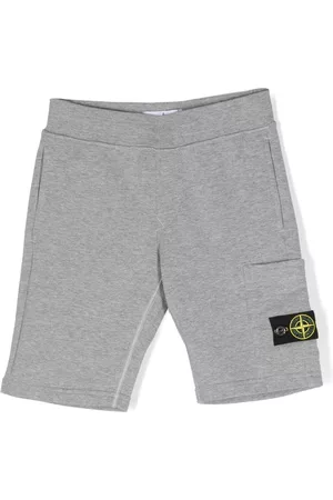 Stone Island Boys Shorts - Compass-patch cotton shorts - Grey