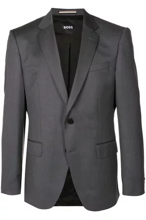 HUGO BOSS Men Blazers - Single-breasted fitted blazer - Grey