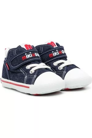 Miki House Boys Designer Hi-Tops - Logo-embroidered high-top sneakers - Blue