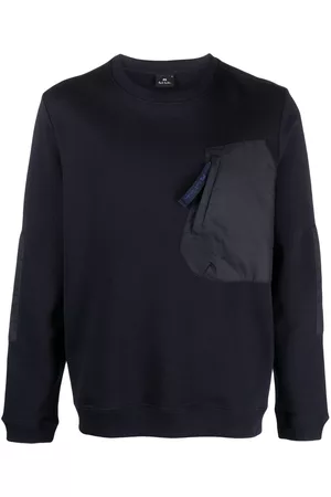 Paul Smith Men Sweatshirts - Panelled organic cotton sweatshirt - Blue