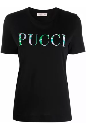 Puccini Women Short Sleeved T-Shirts - Logo-print short-sleeve T-shirt - Black