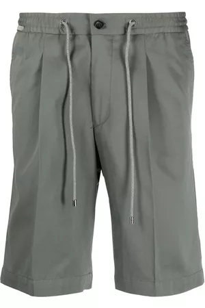 corneliani Men Shorts - Drawstring-waist chino shorts - Green