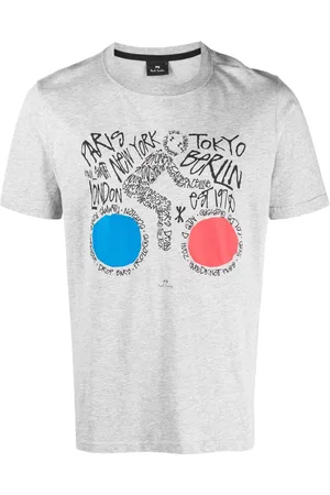 Paul Smith Men T-Shirts - Graphic-print organic cotton T-shirt - Grey