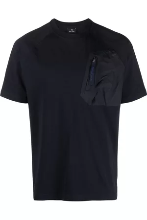 Paul Smith Men Short Sleeved T-Shirts - Panelled short-sleeve T-shirt - Blue